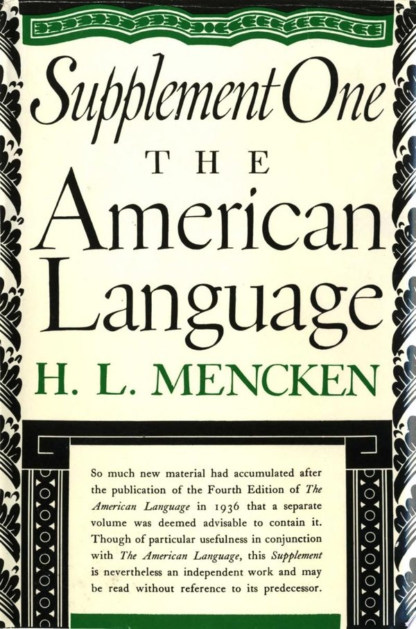 Cover of AMERICAN LANGUAGE SUPPLEMENT