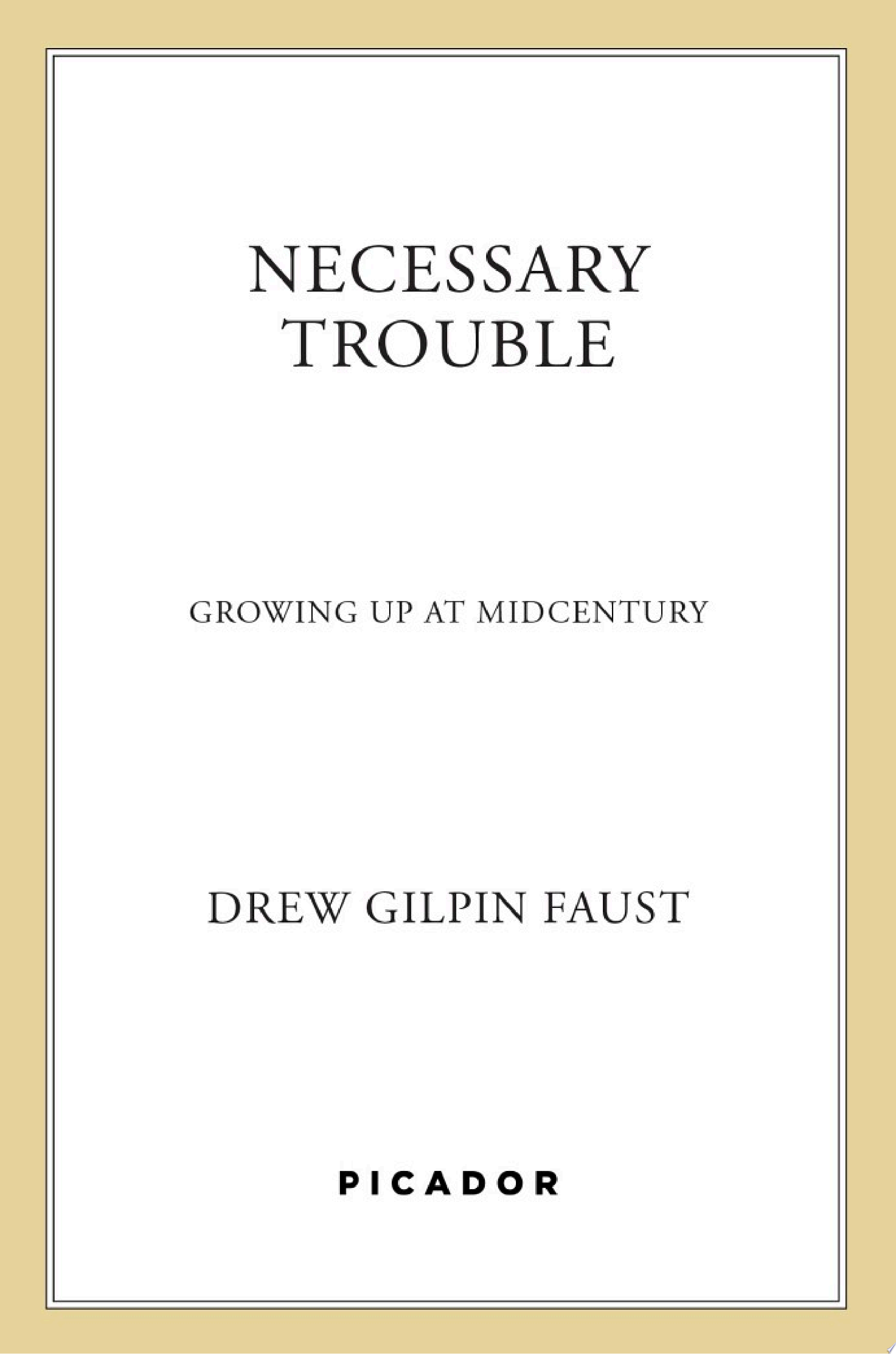 Cover of NECESSARY TROUBLE