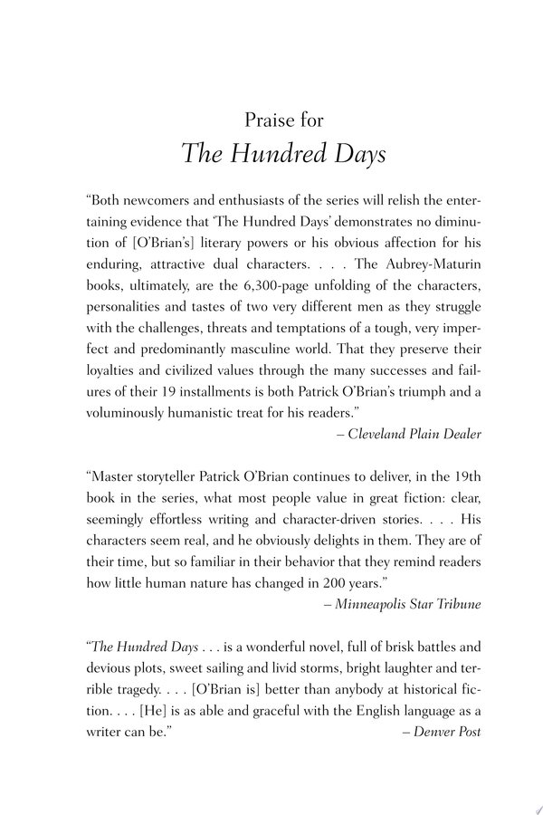 Cover of THE HUNDRED DAYS