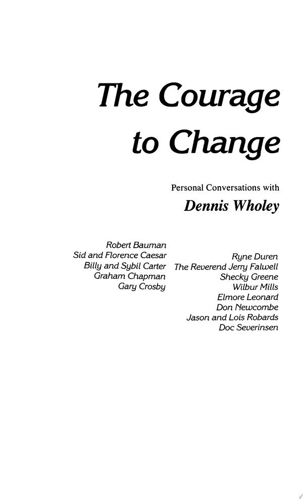 Cover of THE COURAGE TO CHANGE