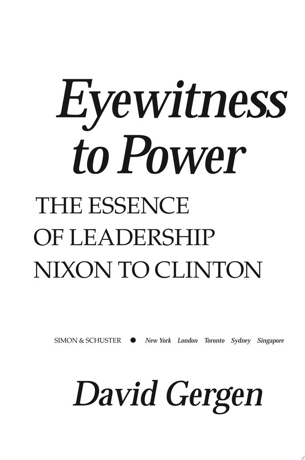 Cover of EYEWITNESS TO POWER