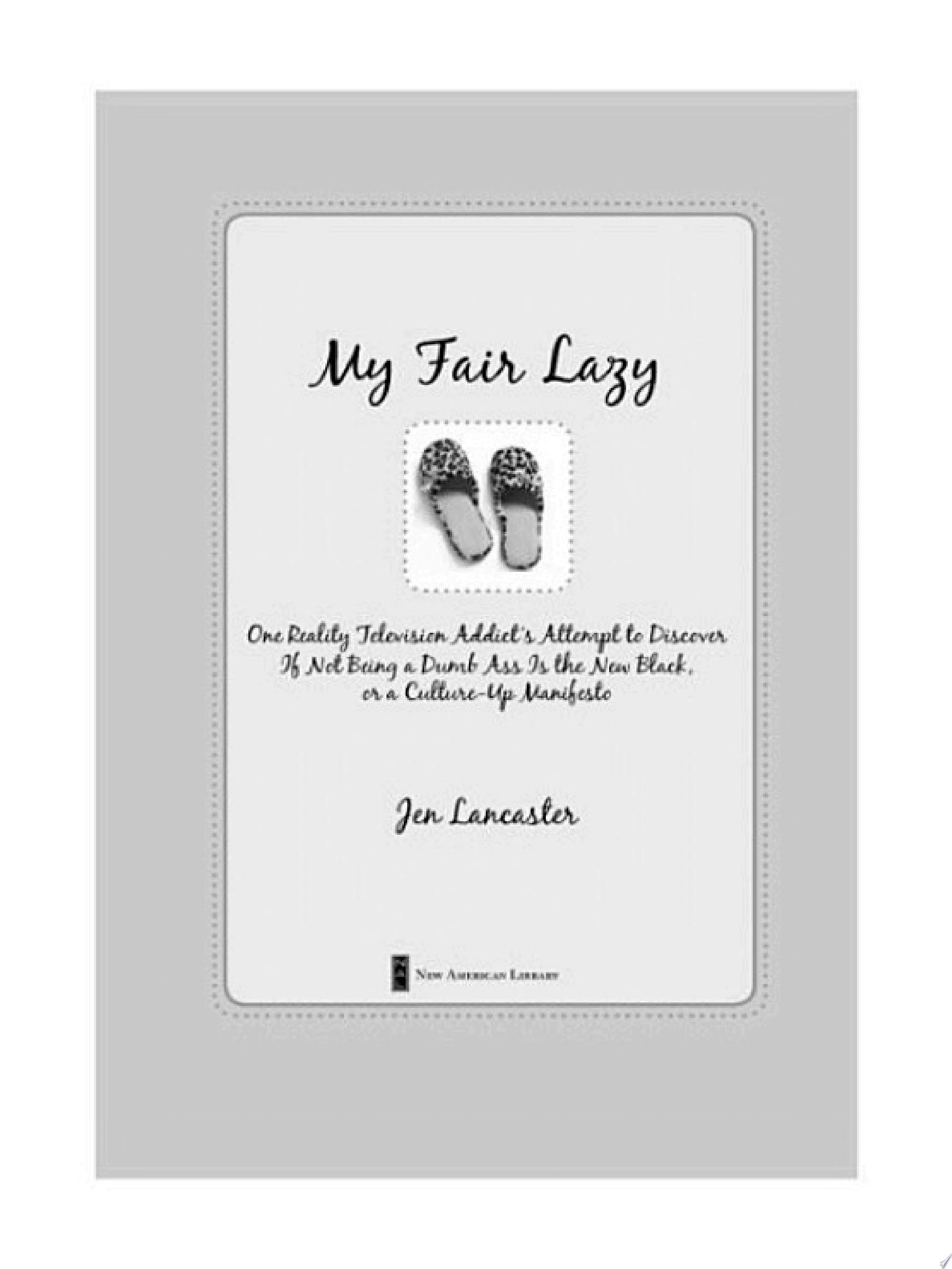 Cover of MY FAIR LAZY