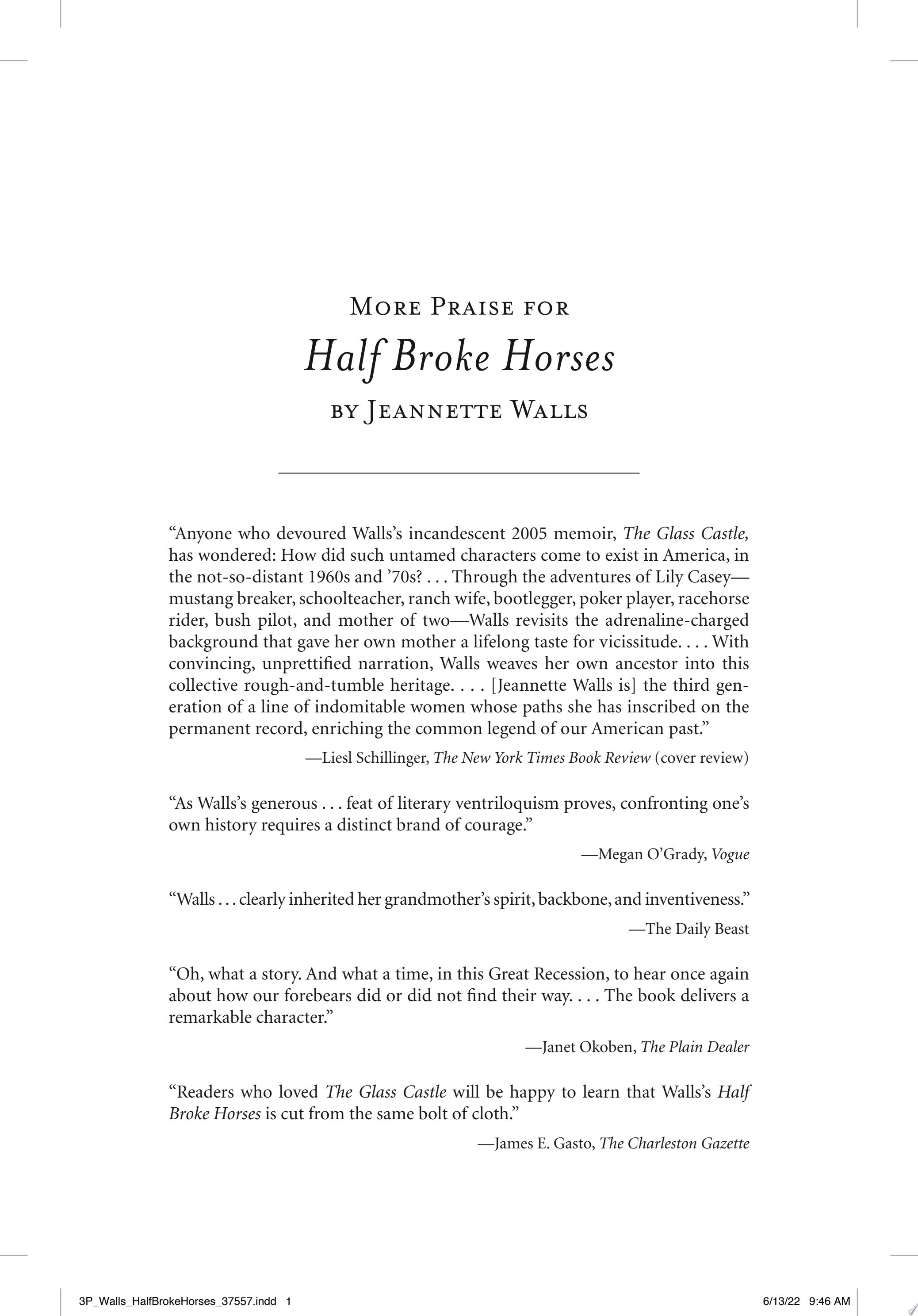 Cover of HALF BROKE HORSES