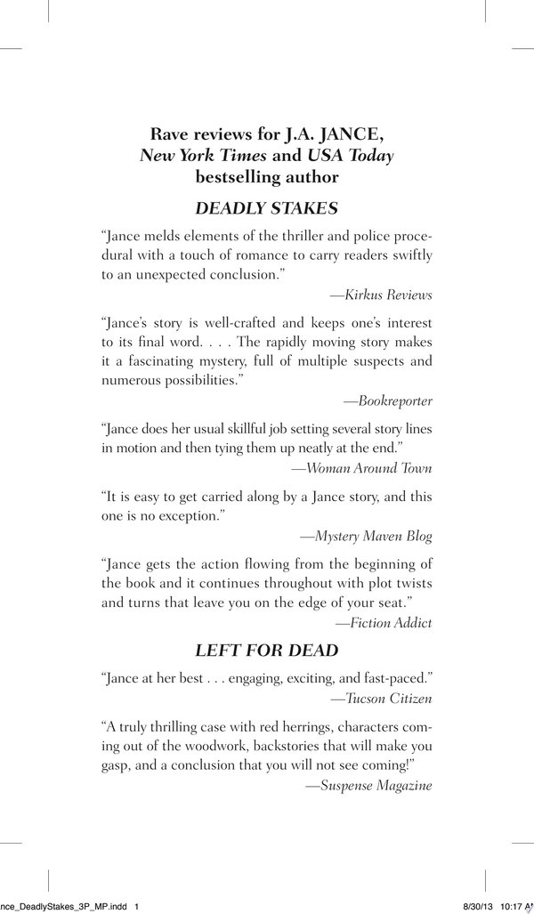 Cover of DEADLY STAKES