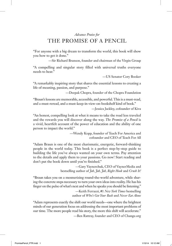 Cover of THE PROMISE OF A PENCIL