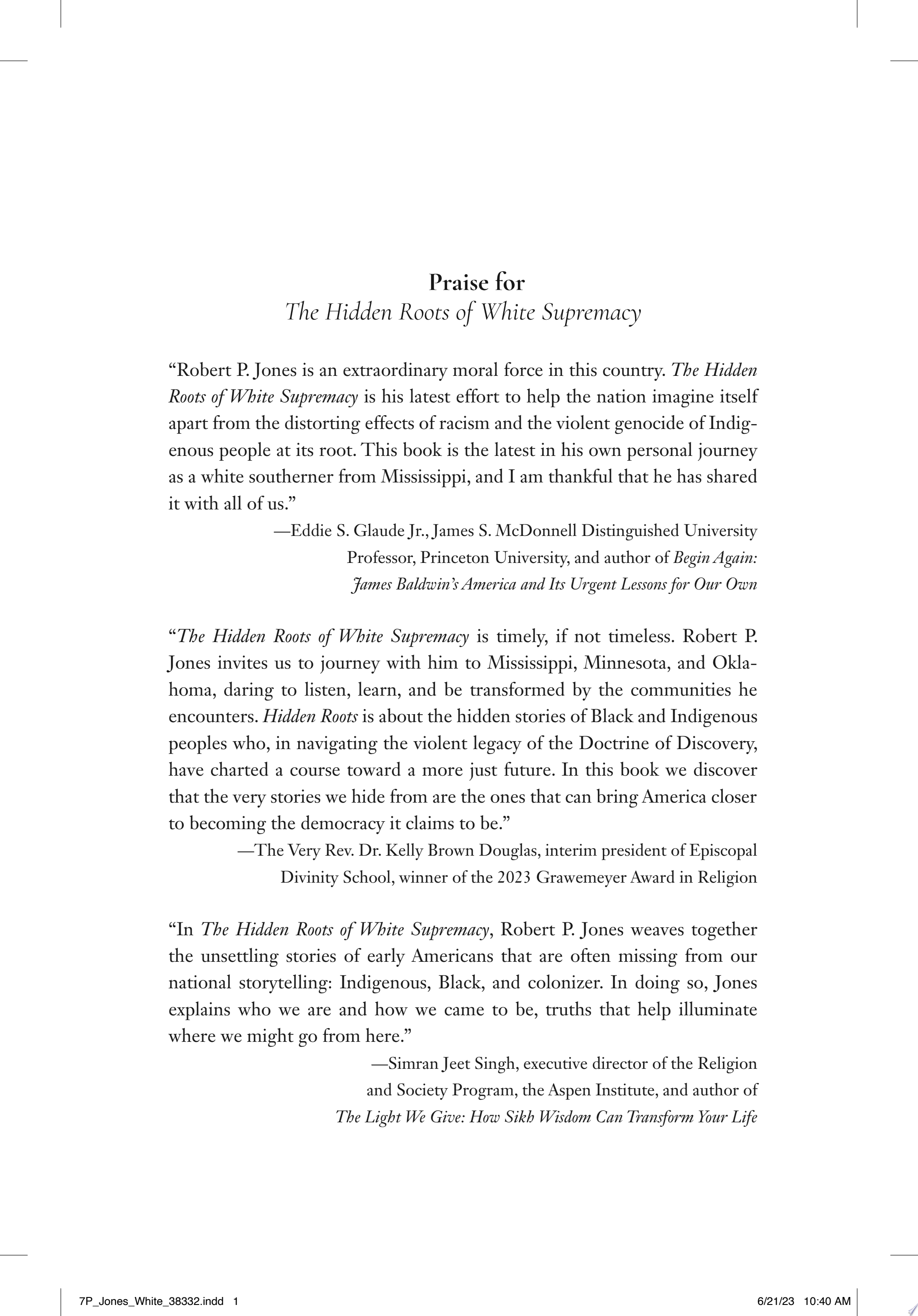 Cover of THE HIDDEN ROOTS OF WHITE SUPREMACY