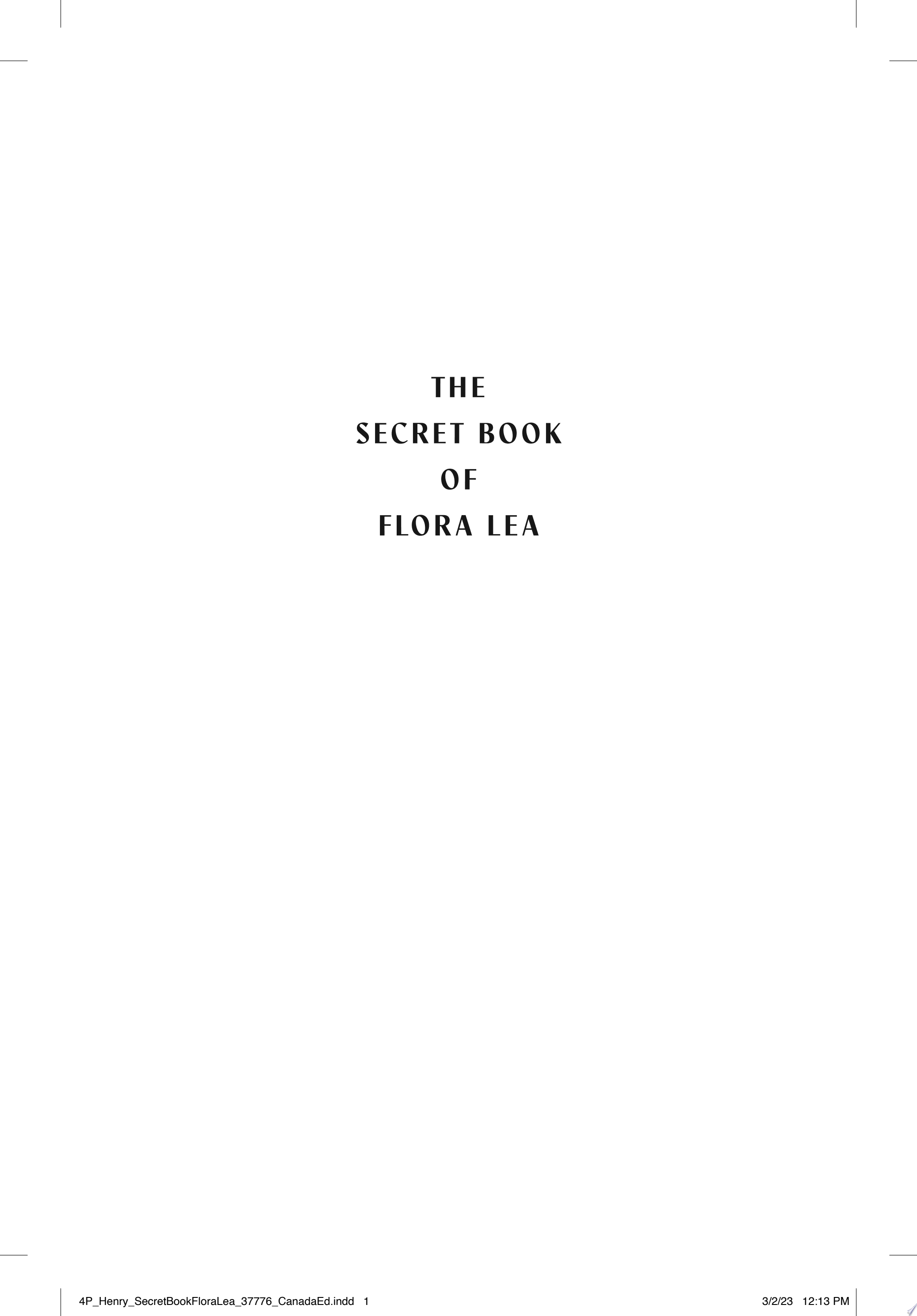 Cover of THE SECRET BOOK OF FLORA LEA