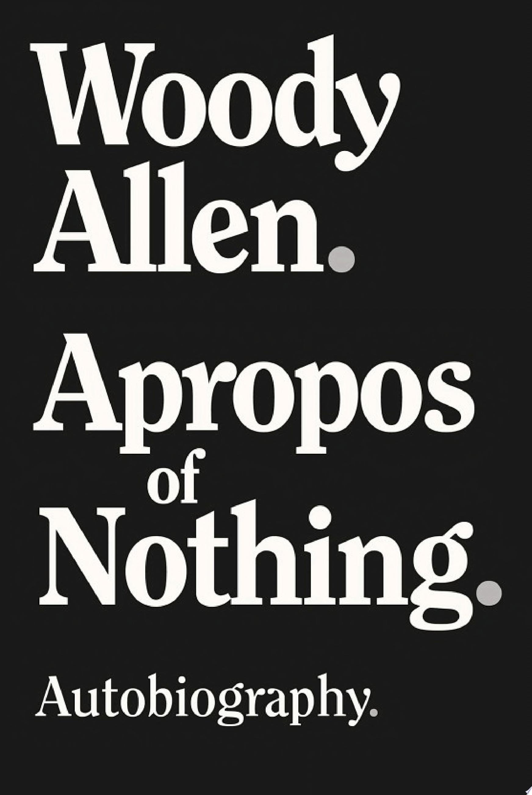 Cover of APROPOS OF NOTHING