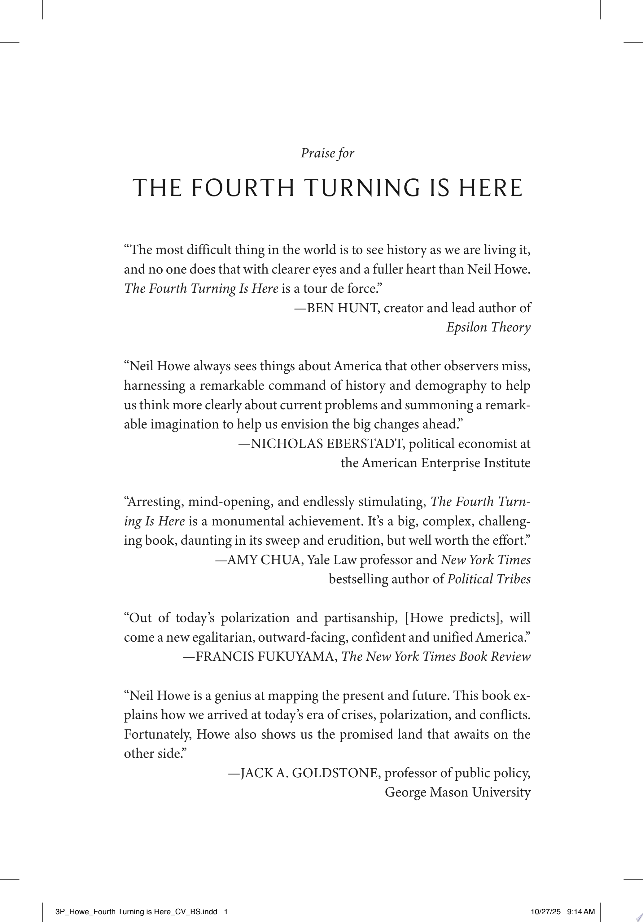 Cover of THE FOURTH TURNING IS HERE