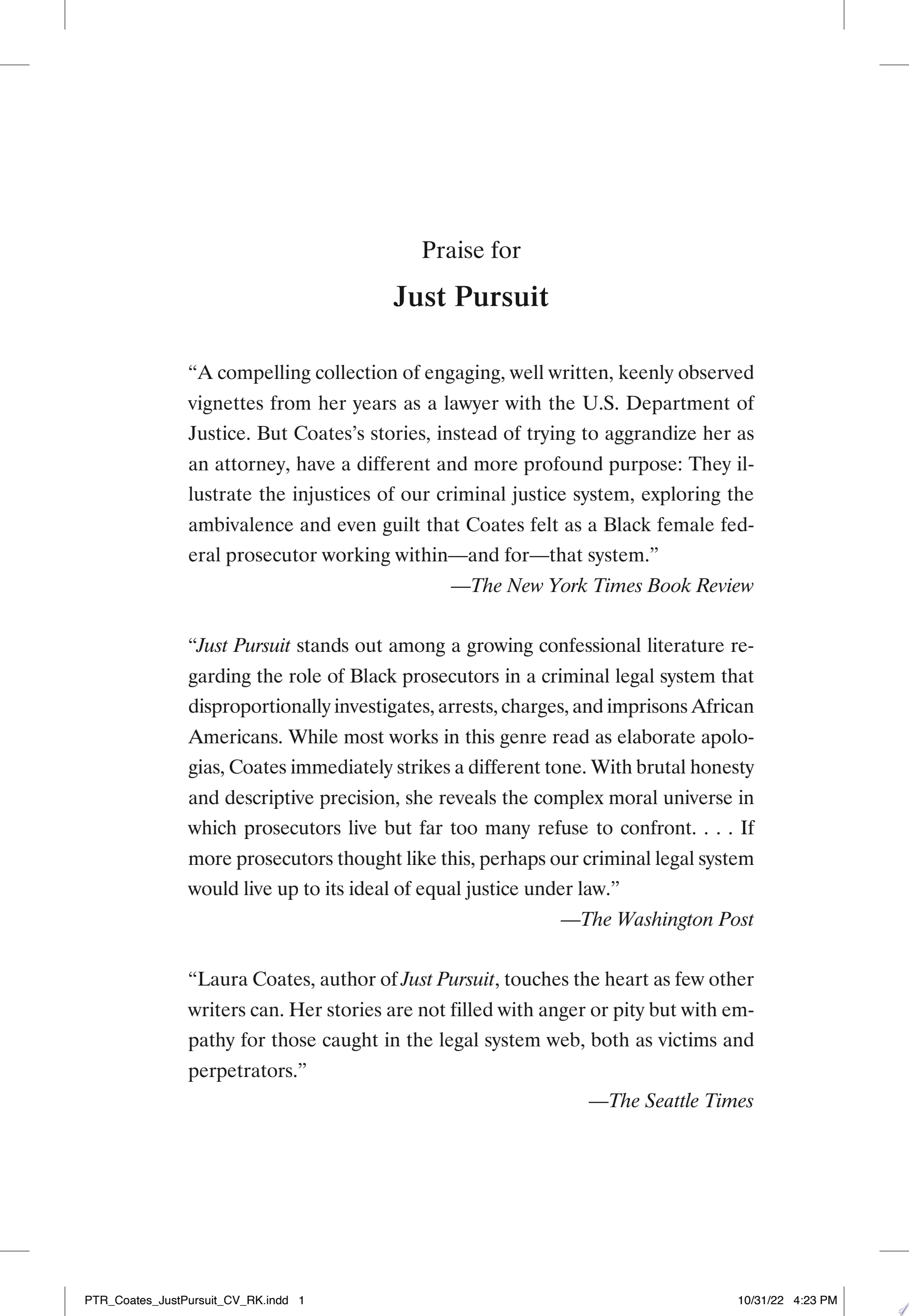 Cover of JUST PURSUIT