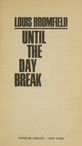 Cover of UNTIL THE DAY BREAK