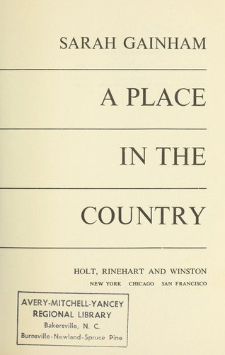 Cover of A PLACE IN THE COUNTRY