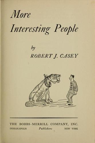 Cover of MORE INTERESTING PEOPLE