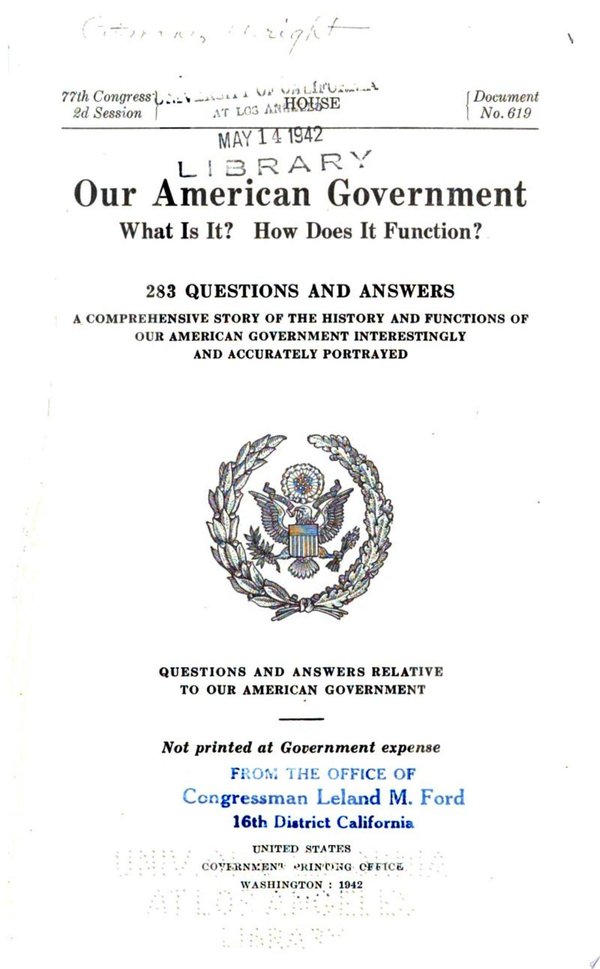 Cover of OUR AMERICAN GOVERNMENT