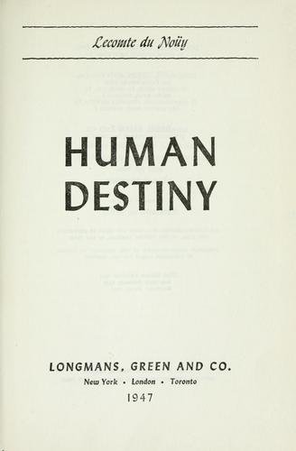 Cover of HUMAN DESTINY
