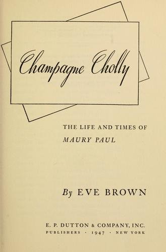 Cover of CHAMPAGNE CHOLLY