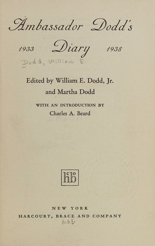 Cover of AMBASSADOR DODD'S DIARY