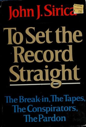 Cover of TO SET THE RECORD STRAIGHT