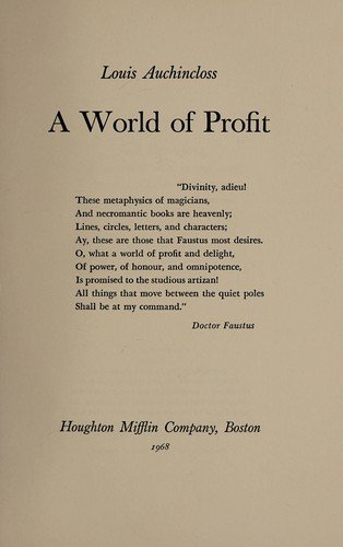 Cover of A WORLD OF PROFIT