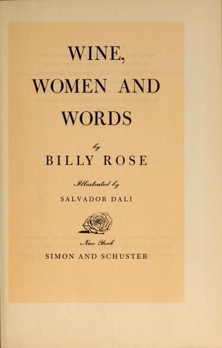 Cover of WINE, WOMEN AND WORDS